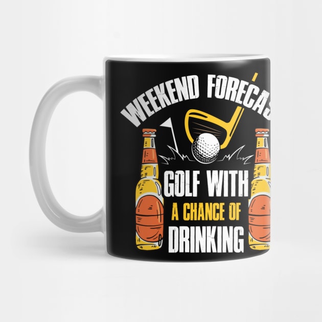 Golf With A Chance Of Drinking Funny Golf Gift by CatRobot